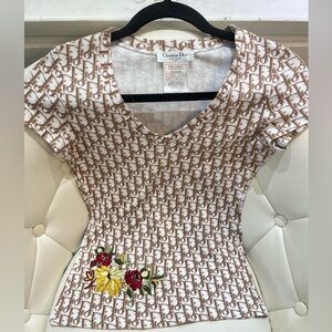 Dior Monogram Floral Accent Top